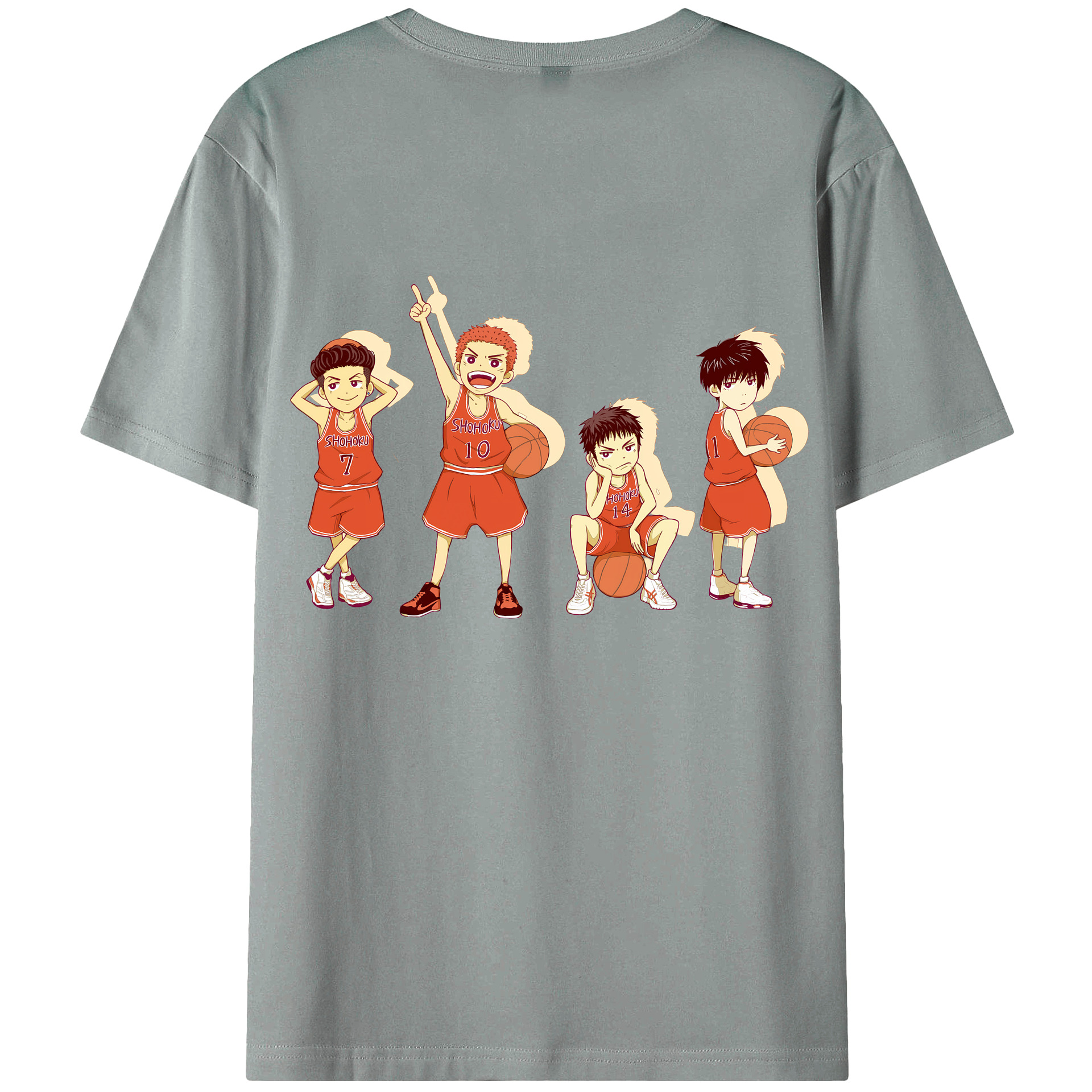 （画像用） SLAM DUNK／スラムダンク 綿100％ メンズ半袖Tシャツ（バックプリント） 通気性